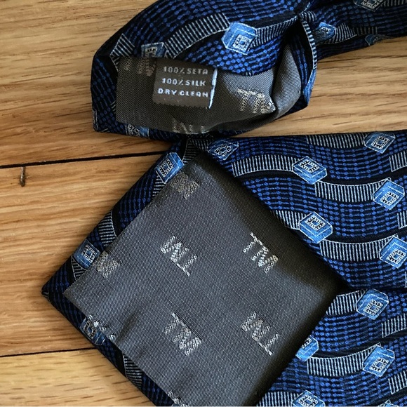 EUC Vintage Italian Silk Tie. Today’s Man. Blue print. - Picture 7 of 8